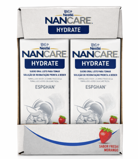 Nestlé NANCARE Hydrate Solución Rehidratación Oral Niños Diarrea 4x200 ml