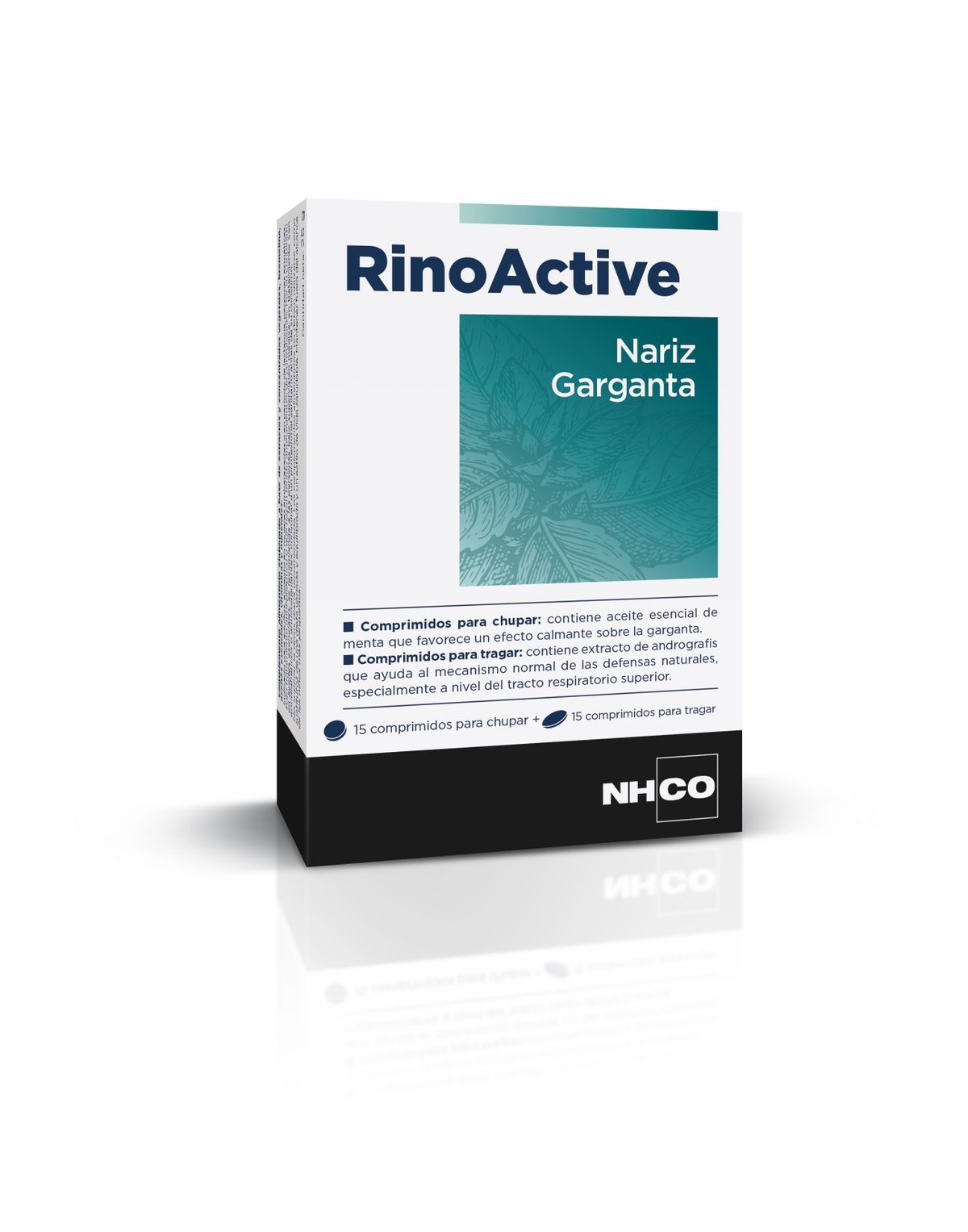 NHCO RinoActive - 15 comprimidos para chupar + 15 comprimidos para tragar - nariz garganta