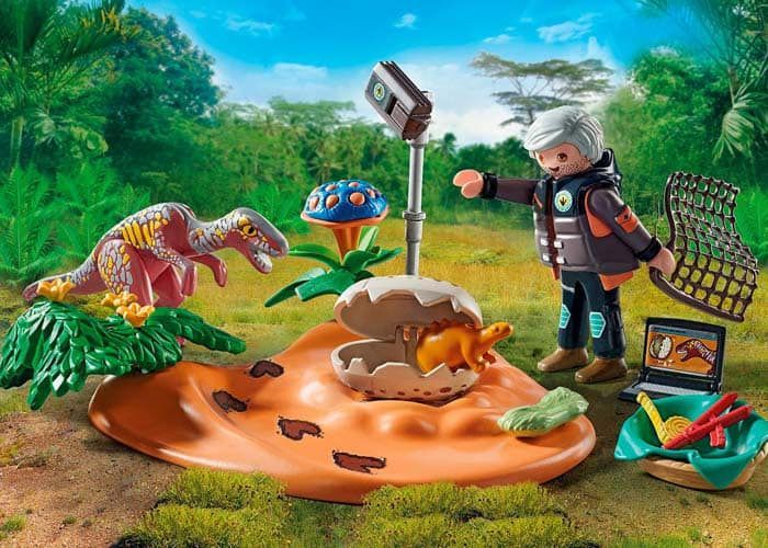 Nido De Estegosaurio Con Ladrón De Huevos