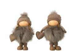 Niña Navidad Corazon Resina Gris Tamaño Mediano Jolipa