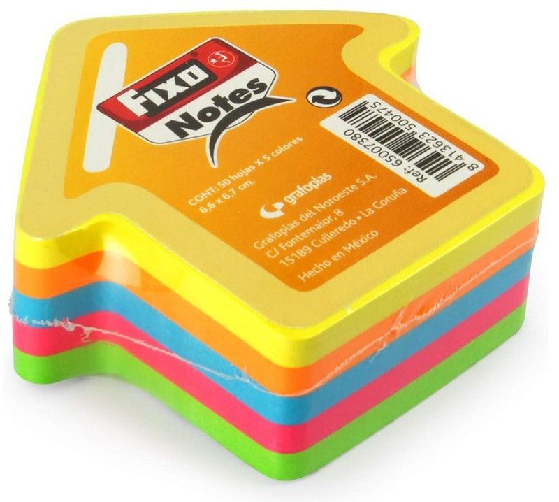 Notas adhesivas 6.6 x 6.7 cm flecha, 5 colores
