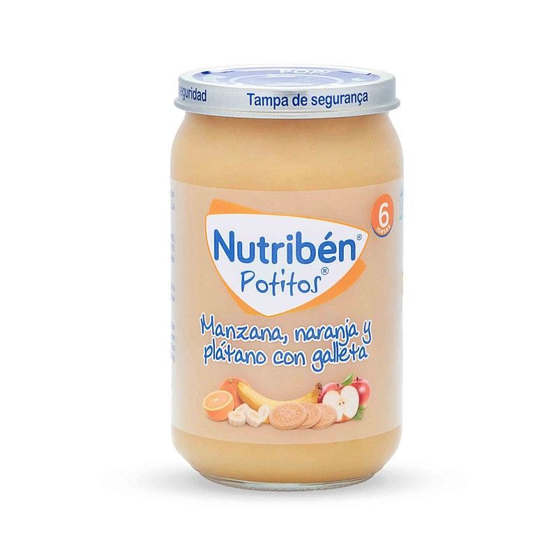 Nutriben Potito Manzana, naranja y plátano con galleta