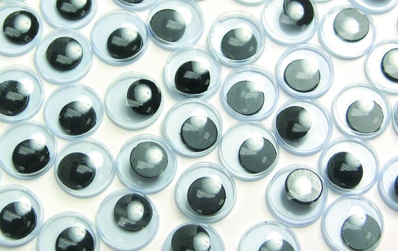 Ojos móviles adhesivos redondos negros 7 y 10 mm ¡¡ÚLIMAS EXISTENCIAS!!