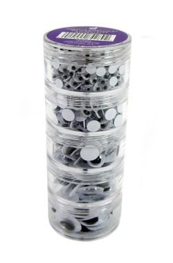 Ojos móviles adhesivos redondos/oval 7,10,15 y 20 mm.