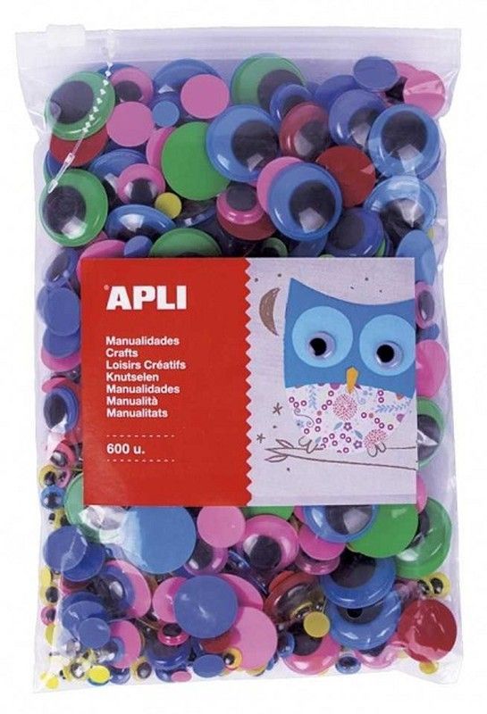 Ojos móviles adhesivos surtidos formato MAXI