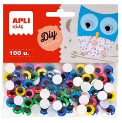 Ojos móviles color redondos adhesivos ø 10 mm 100 und.