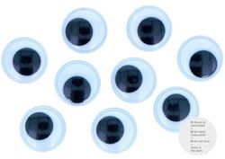 Ojos móviles fosforescente autoadhesivos 18 mm