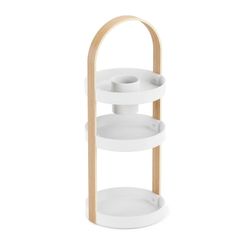 Organizador de cosméticos de ABS en blanco y natural, Ø 20 x 50 cm | Bellwood