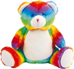 Oso de peluche multicolor con cremallera