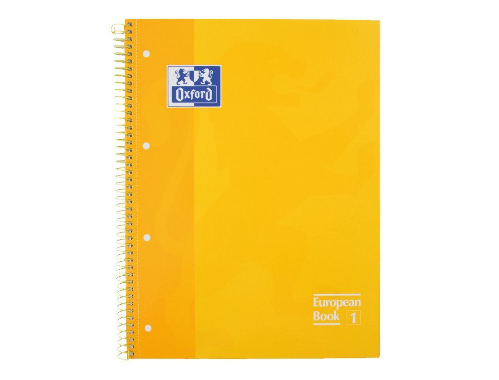OXFORD Cuaderno espiral School 80h A4 Cuadricula 5x5 Amarillo Ref.100430200