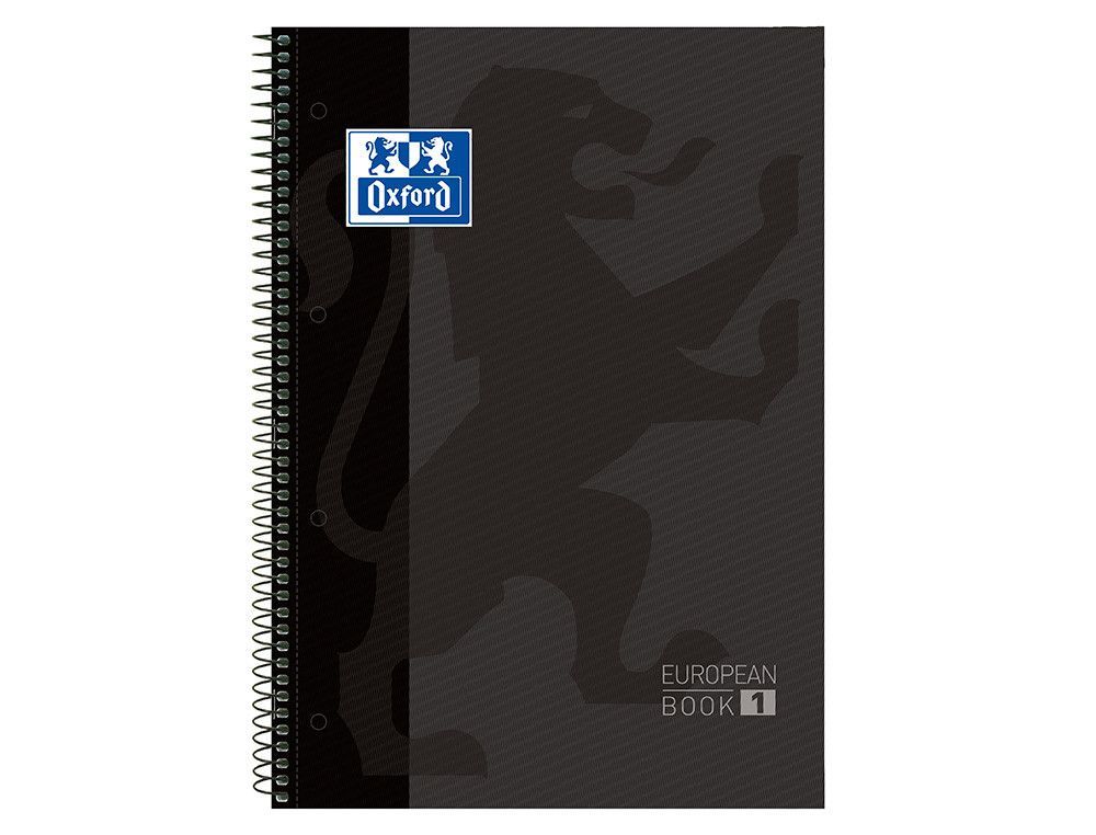 OXFORD Cuaderno espiral School 80h A4+ Cuadricula 5x5 color Gris Ref.100430269