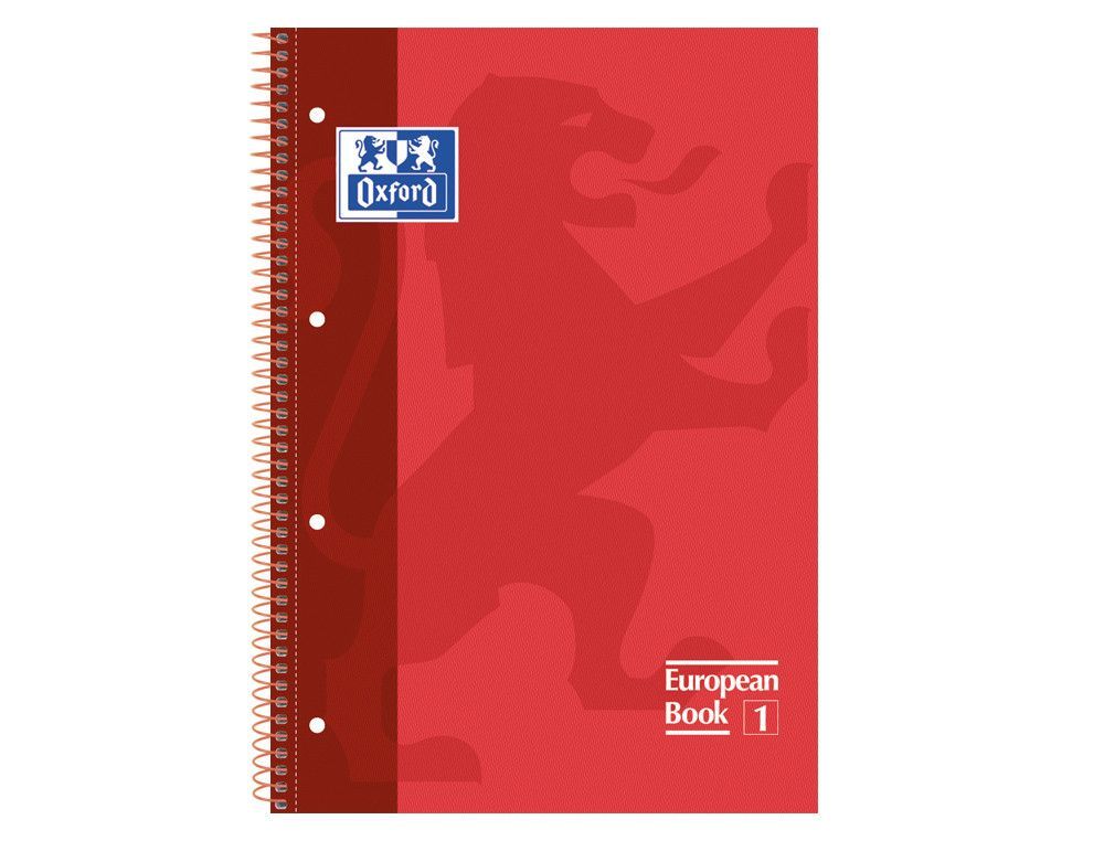 OXFORD Cuaderno School 80h A4 Cuadricula 5x5 Rojo Ref.100430198
