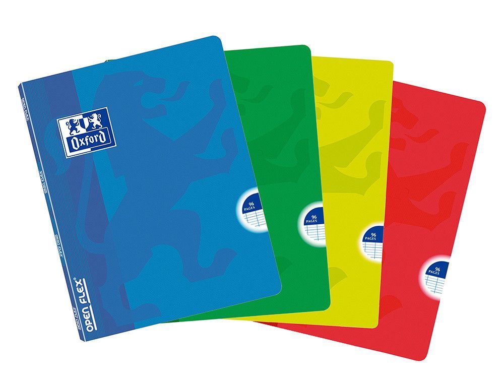 Oxford libreta grapada openflex A5 48h 90g  Rayado Horizontal con doble margen. Colores surtidos