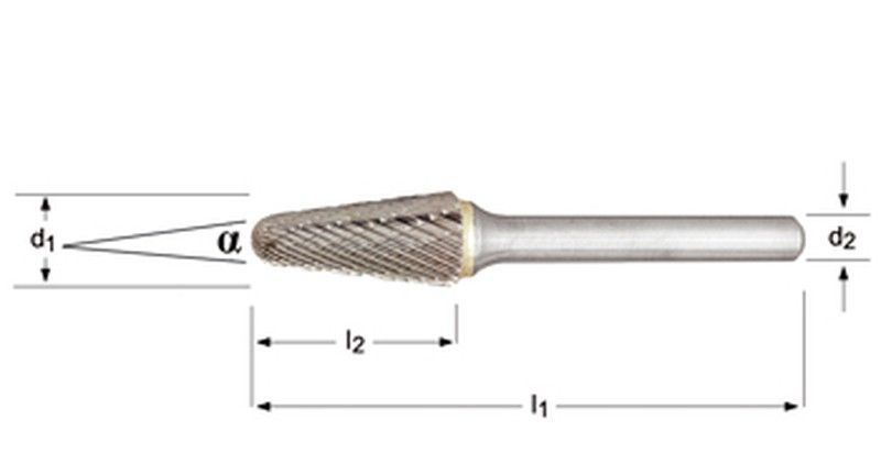 P821c - dormer   lima rotativa - cónica con punta esférica