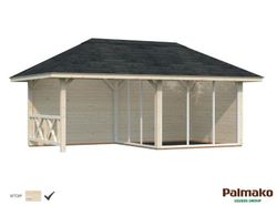 Pabellon de madera PALMAKO CONNECT BIANCA 16.6 SET 4 m2 672 X 384 cm 110204