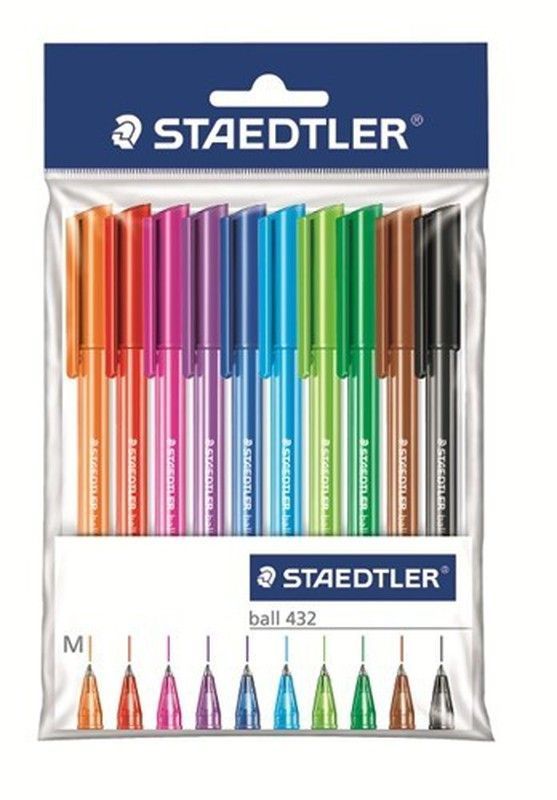 Pack 10 bolígrafos staedtler 432 triangular