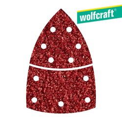 Pack 10 Hojas De Lijar Adhesivas , Corindón Grano 60 Perforadas Triangular 1812000 Wolfcraft