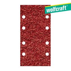 Pack 10 Hojas De Lijar Adhesivas , Corindón Grano 80 Perforadas 93x185mm 1767000 Wolfcraft