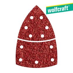 Pack 10 Hojas De Lijar Adhesivas , Corindón Grano 80 Perforadas Triangular 1813000 Wolfcraft