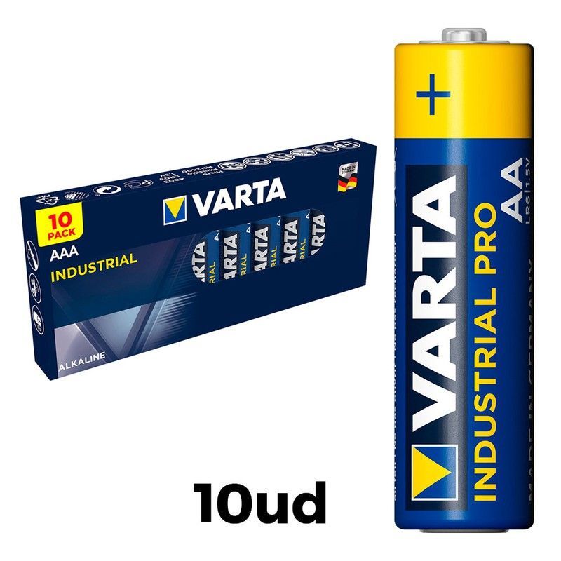 Pack 10 pilas aaa lr03 varta industrial pro