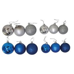 Pack 24 Bolas 6 Cm. Azul/Plata