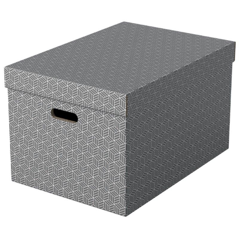 Pack 3 cajas de almacenaje grandes (510x355x305mm), gris