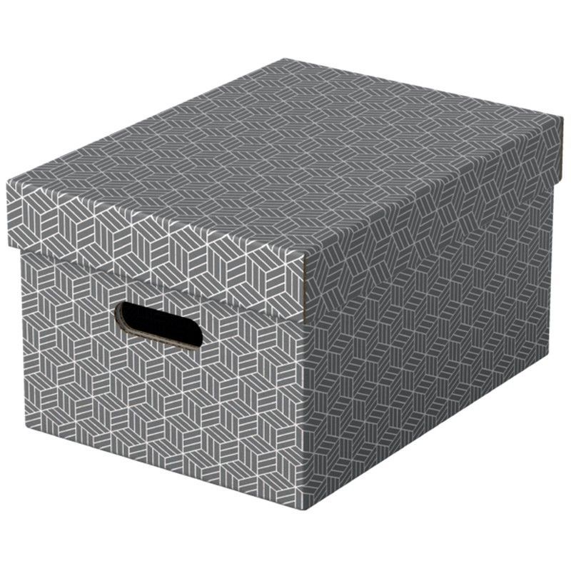 Pack 3 cajas de almacenaje medianas (365x265x205mm), gris