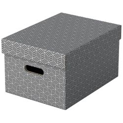 Pack 3 cajas de almacenaje medianas (365x265x205mm), gris