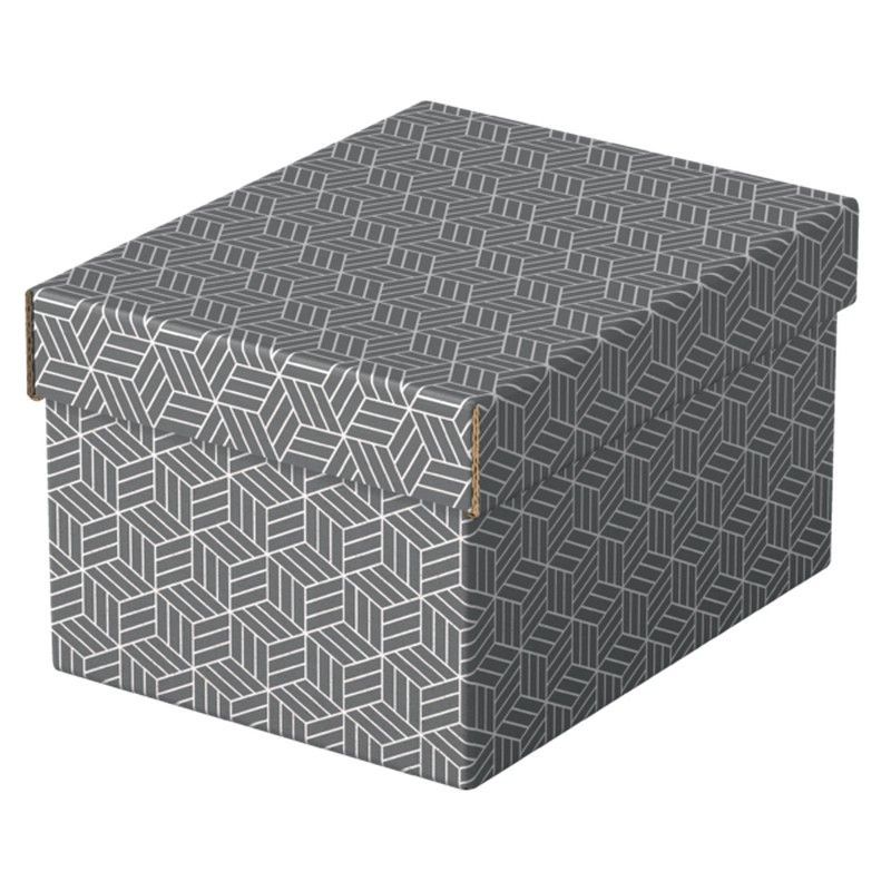 Pack 3 cajas de almacenaje y regalo pequeñas (255x200x150mm), gris