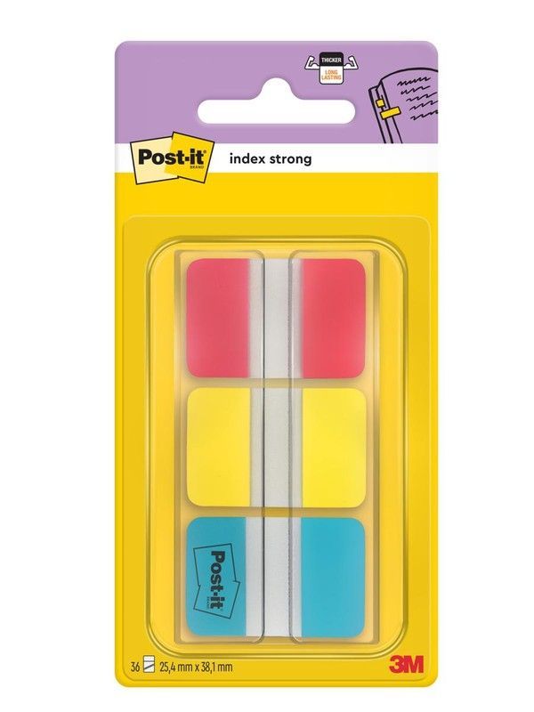 Pack 3 dispensadores x 22 marcadores Index Rígido 25,4x38mm Colores surtidos
