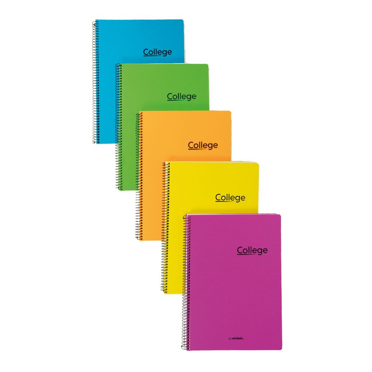 Pack 4+1 Cuaderno Tapa Polipropileno Folio 80h 90gr Neón