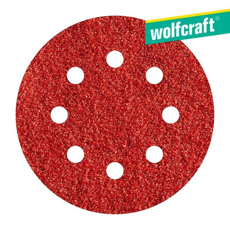 Pack 5 Hojas De Lijar Adhesivas , Corindón Grano 120 Perforadas Ø125 Mm 2251000 Wolfcraft