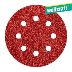 Pack 5 Hojas De Lijar Adhesivas , Corindón Grano 80 Perforadas Ø125 Mm 2070000 Wolfcraft