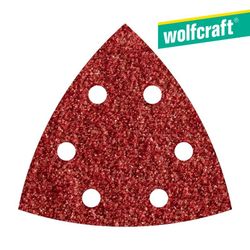 Pack 5 Hojas De Lijar Adhesivas , Corindón Grano 80 Perforadas 95mm 1852000 Wolfcraft