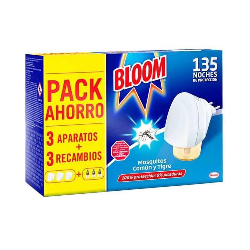Pack Ahorro Insect Bloom 3ud Aparato+3 Recambios Mosquitos Común Y Tigre