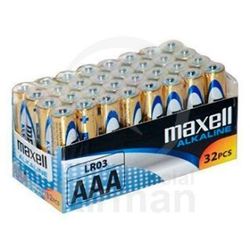 Pack Batería Maxell Alcalina MA-LR03P32 De Consumo Tipo LR03 AAA 1.5v- (32) Unidades