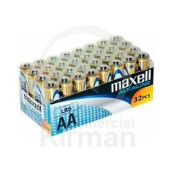 Pack Batería Maxell Alcalina MA-LR06P32 De Consumo Tipo LR06 AA 1.5v- (32) Unidades