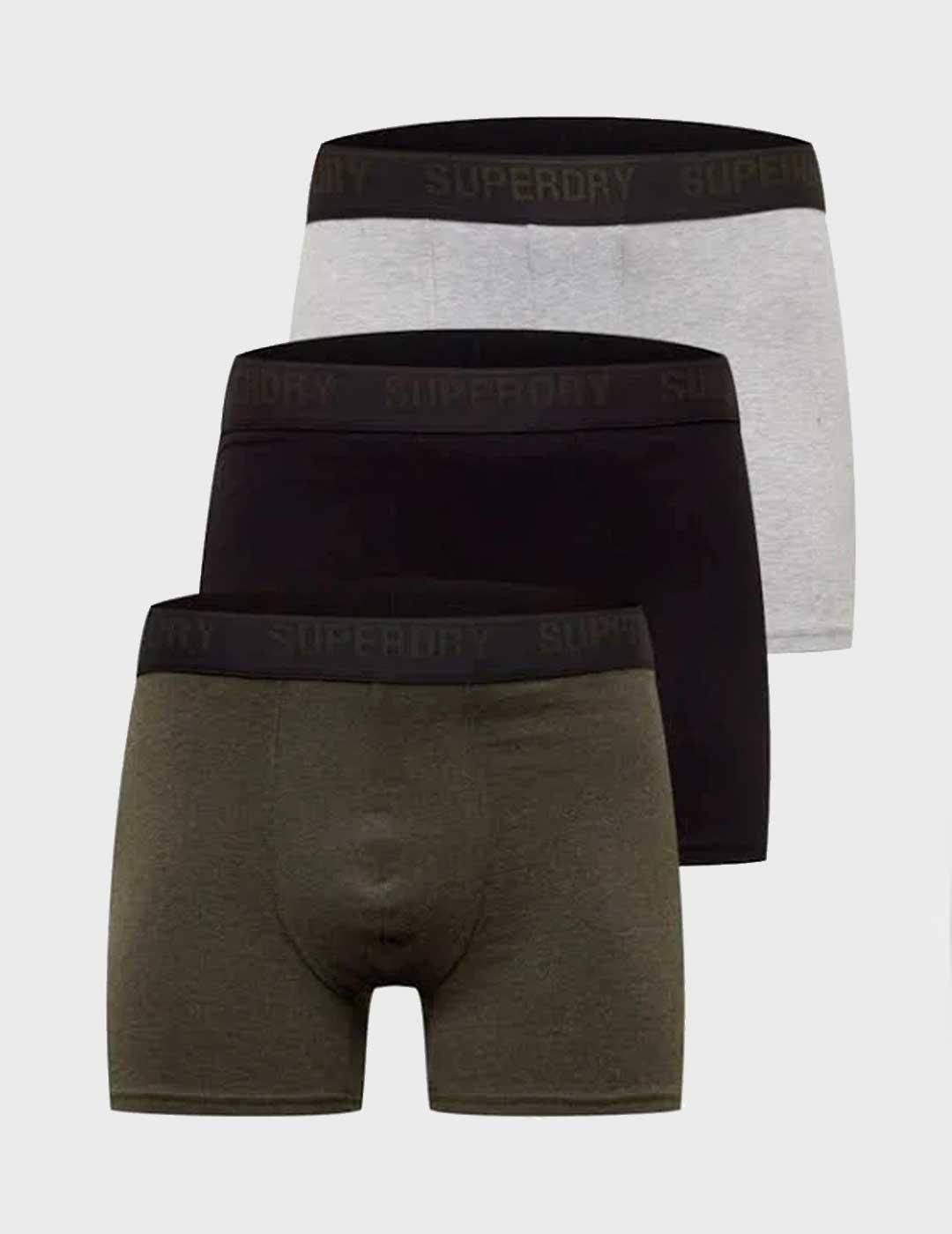 Pack bóxers (3 unidades) Superdry Black Olive