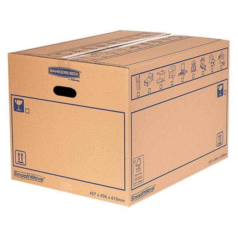 Pack de 10 Cajas de mudanzas con montaje manual 32L (430x300x250mm)  Resistente