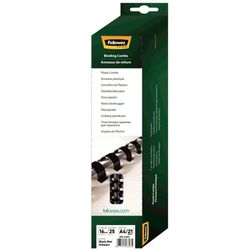 Pack de 25 canutillos Negros 16 mm