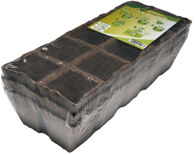 Pack De 3 Bandejas De 10 Macetas De Turba De 6x6