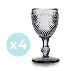 Pack de 4 Copas de Vino Tinto Bicos Gris, Ø7,7x15,3cm