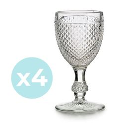 Pack de 4 copas transparentes de vino tinto, Ø7,7x15,3cm | Bicos