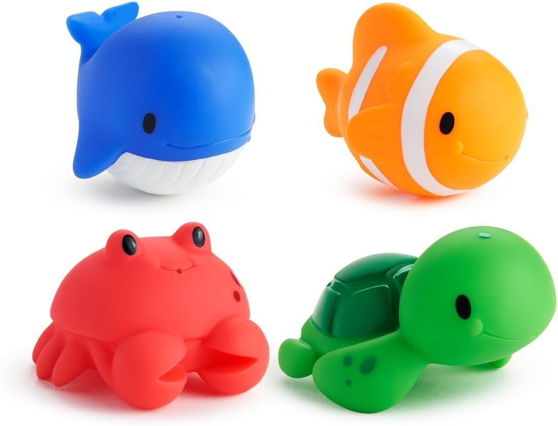 Pack de 4 Ocean Squirters - Animales marinos lanzachorros para el baño - Munchkin