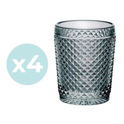 Pack de 4 Vasos Bajos Bicos Gris, Ø8,6x10,7cm