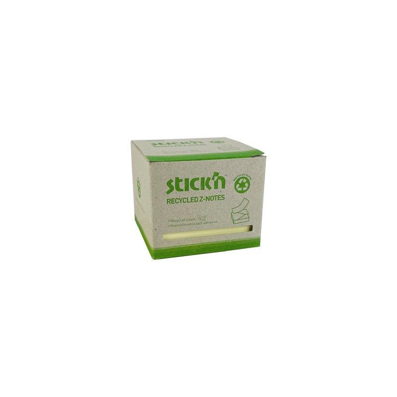 Pack de 6 tacos de notas recicladas Zig-Zag amarillas