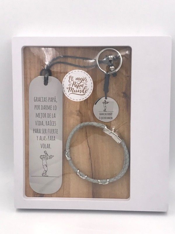 Pack Dia del Padre con pulsera de cuero azul