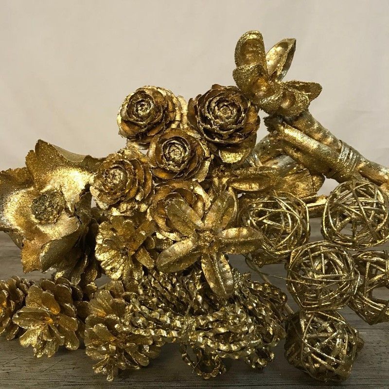 Pack Flores Secas Navidad Gold