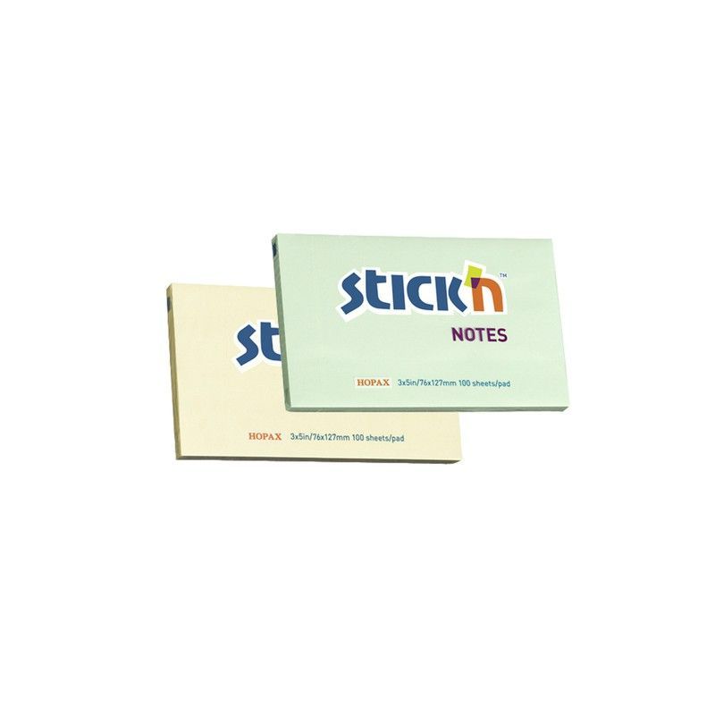 Pack pastel de 2 tacos de 100 hojas de 76 x 127 mm