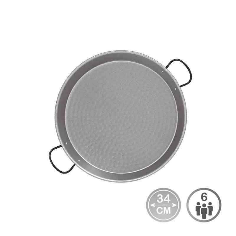 Paellera acero pulido para induccion y vitroceramica ø34cm (6 personas)